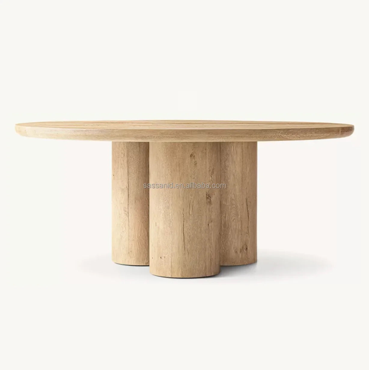 Oslo Round Dining Table – Cylinder Base Solid Oak Contemporary Statement Piece