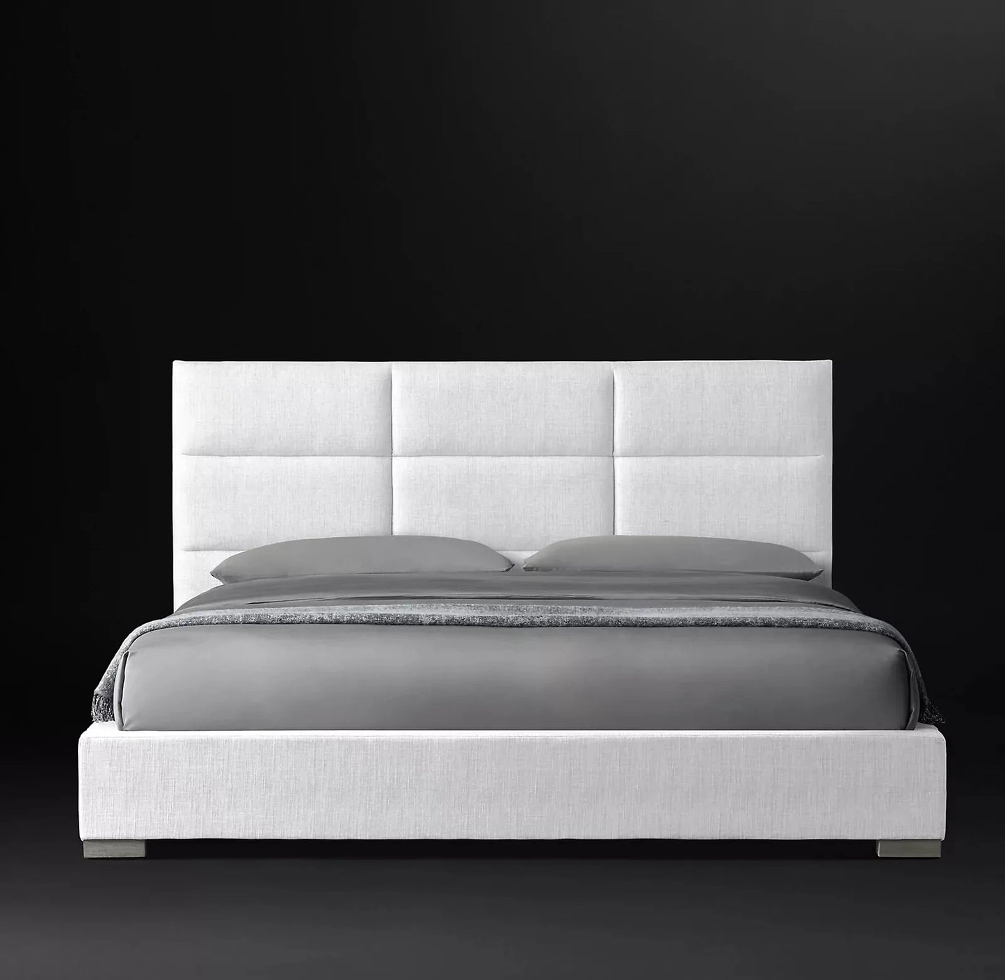 Tufted Platform Bed – Contemporary Upholstered Performance Fabric Luxury Statement Piece