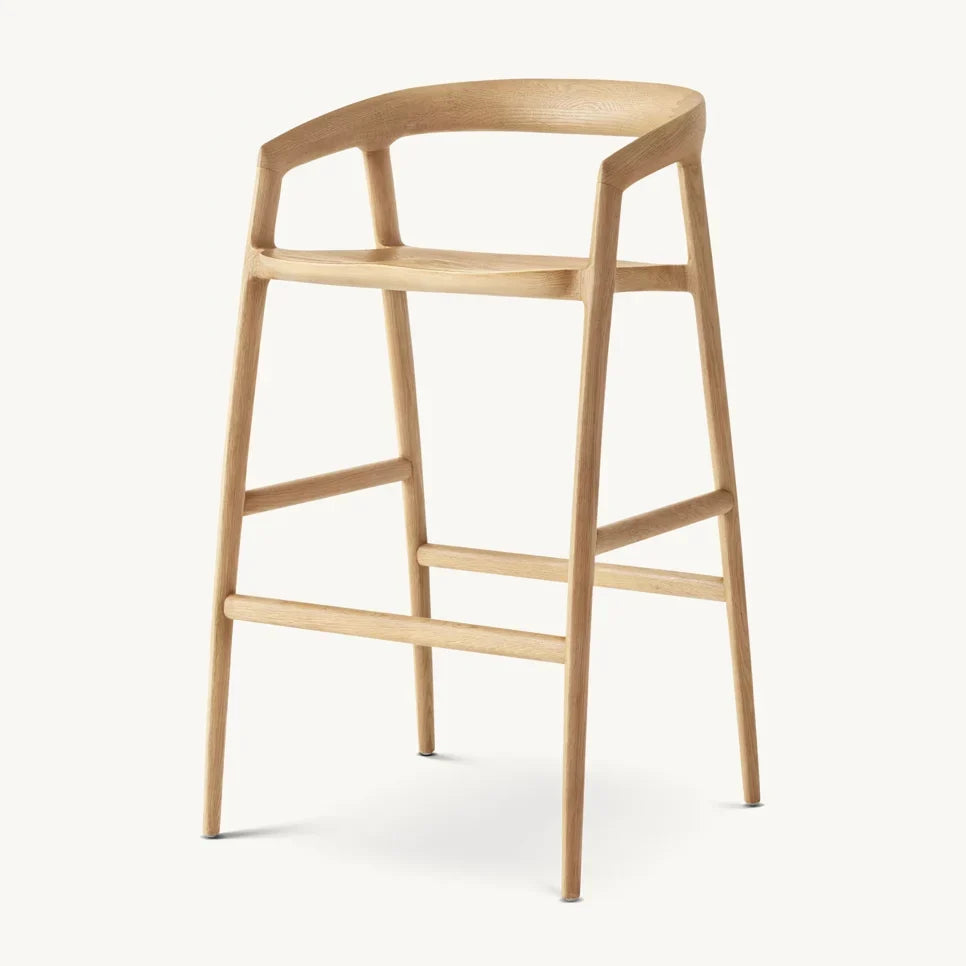 Modern European Stool – Sculptural Oak Frame – Oak by Re Home