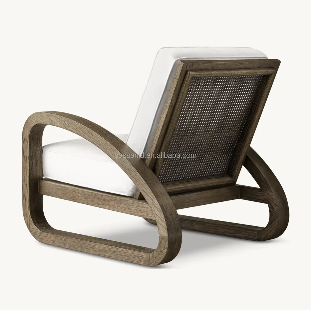 Pascal Lounge Chair – French Modernist Design in Oak and Performance Fabric