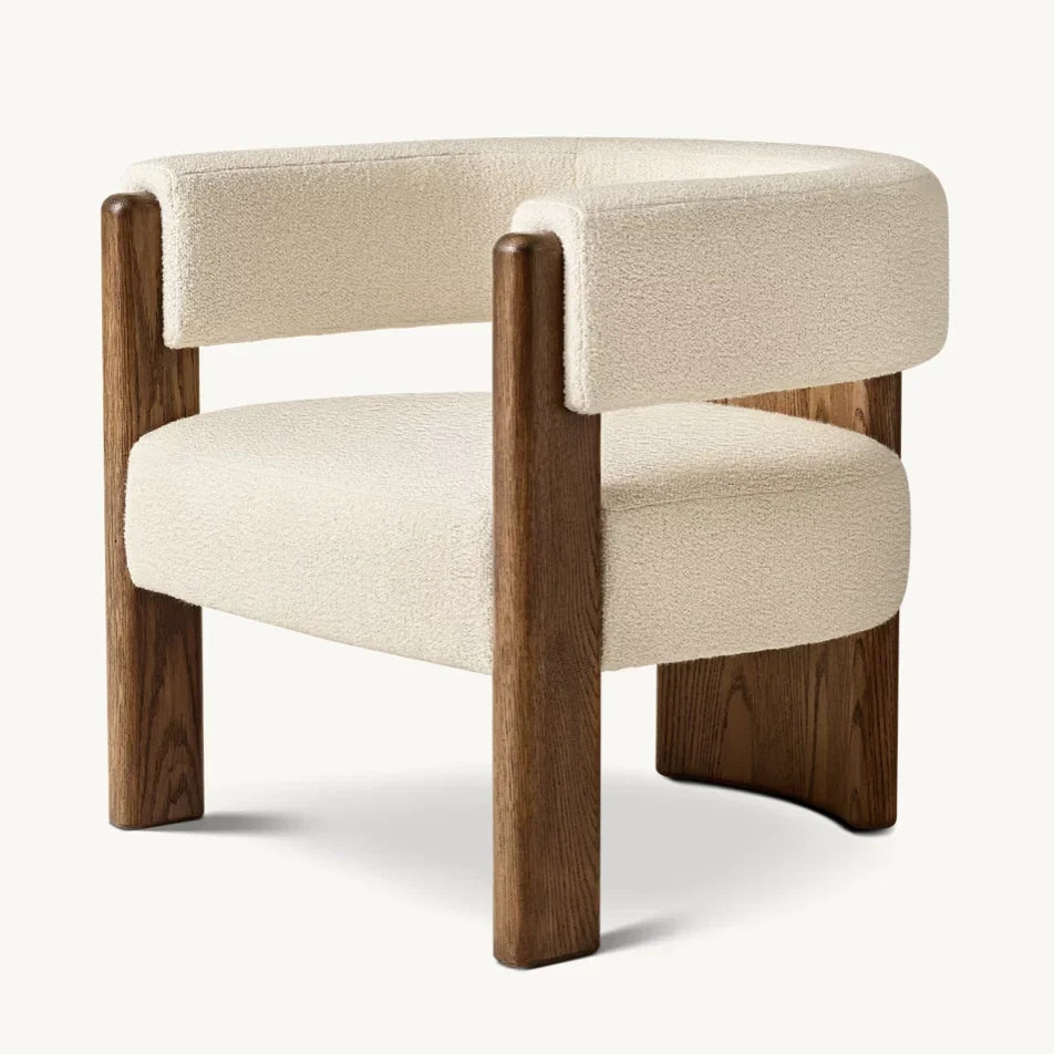 Danish Modern Accent Chair – Solid Oak and Lido Fabric | 1600965436612