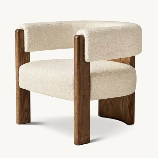 Danish Modern Accent Chair – Solid Oak and Lido Fabric | 1600965436612