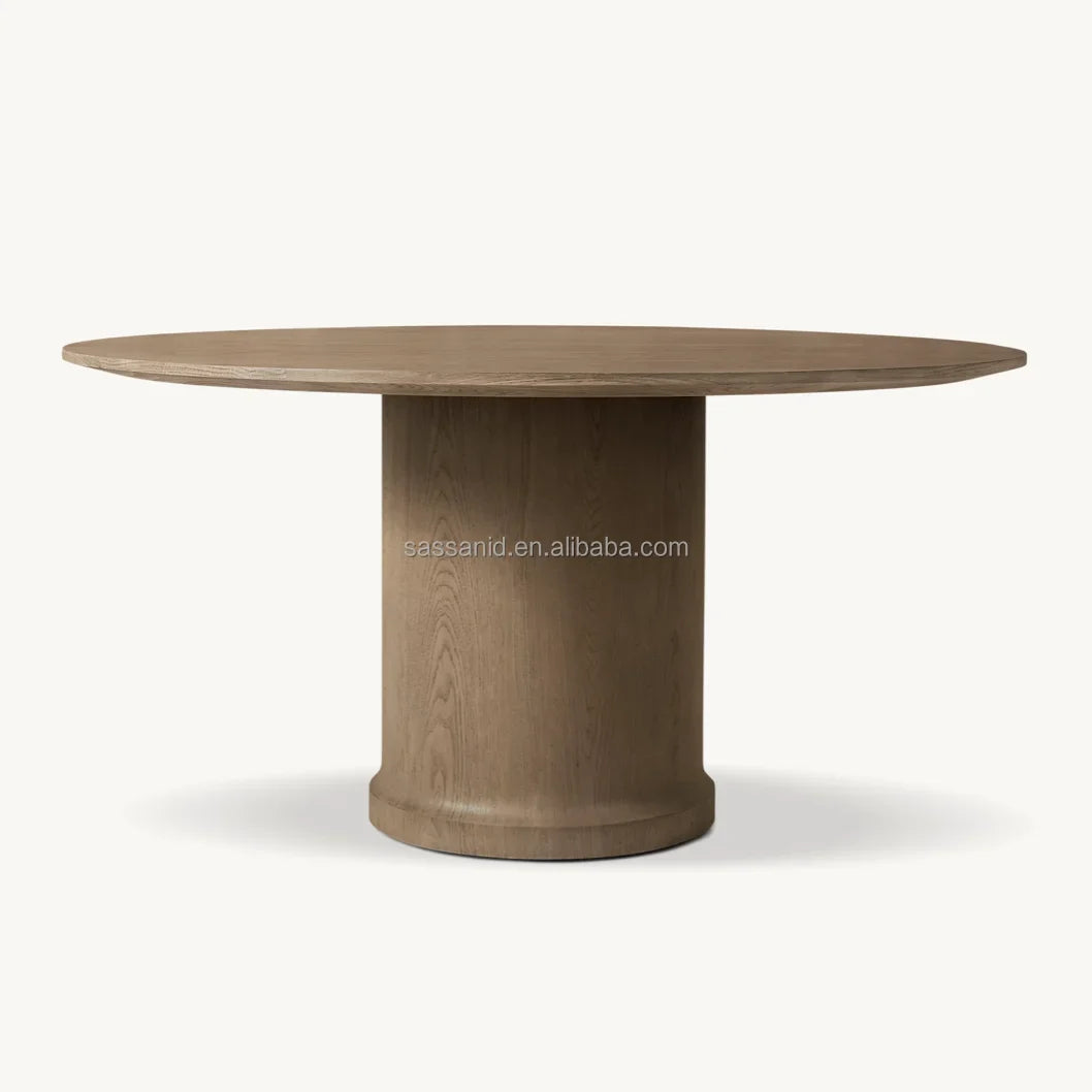 Italian Designer Round Dining Table – Solid Oak Baron Statement Piece