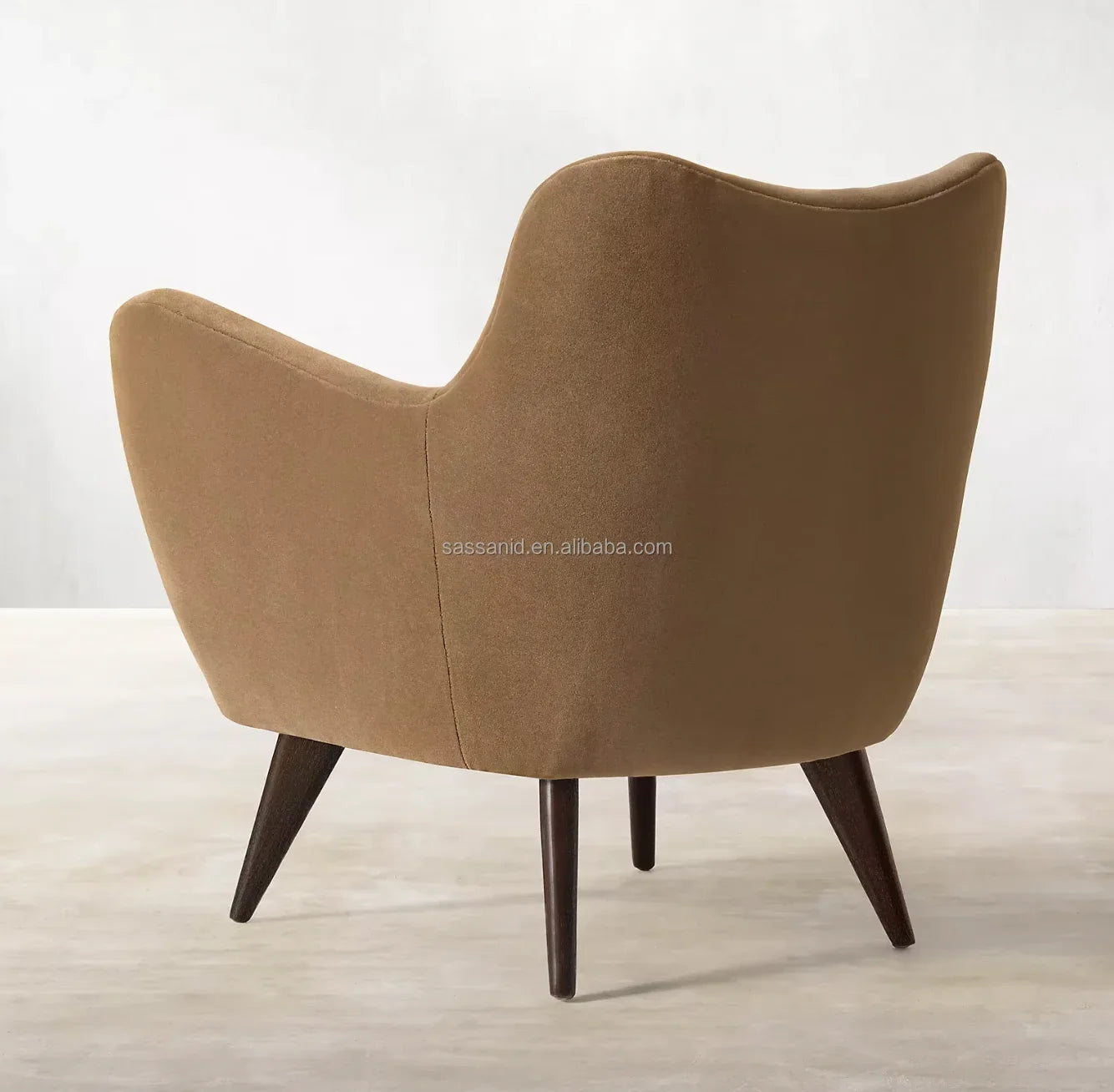 Midcentury Italian Lounge Chair 30.5in – Upholstered Fabric Statement Piece