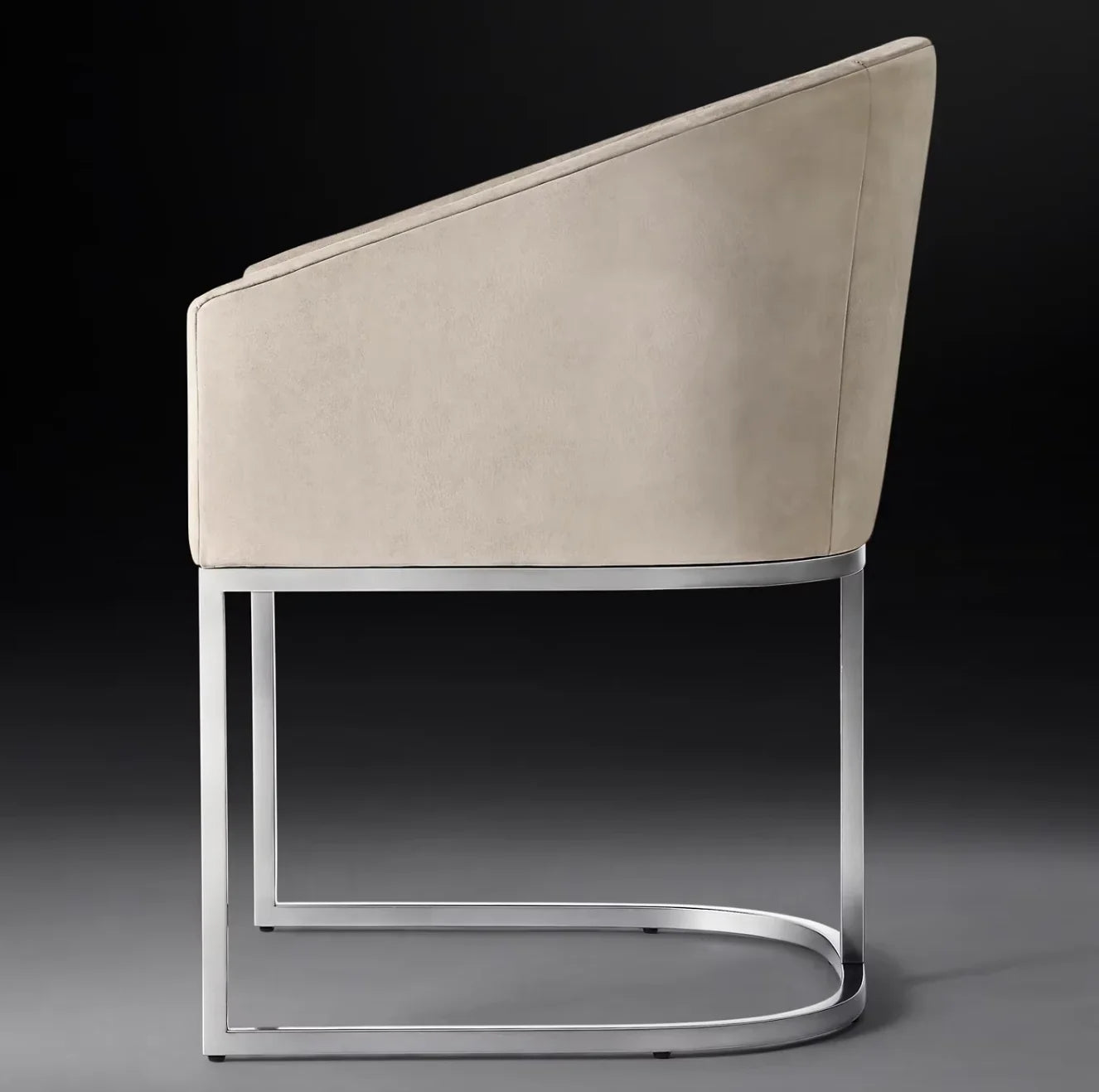 Emery Barrel Back Leather Dining Armchair – Midcentury Modern Statement Piece
