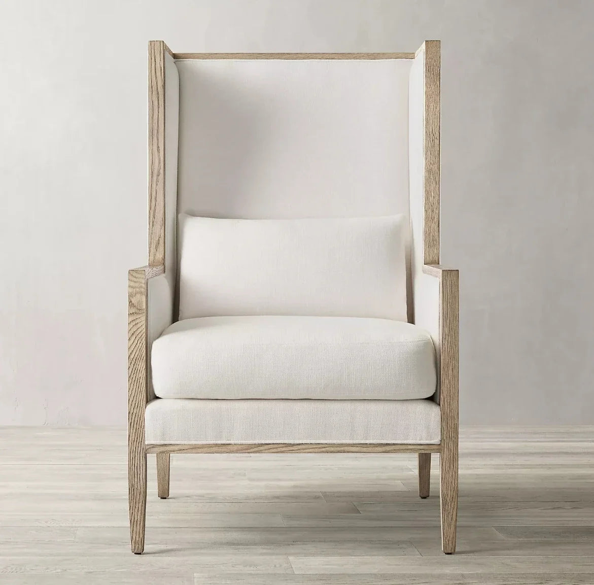 Wingback Armchair – Minimalist Track Arm Upholstered Contemporary Statement Piece