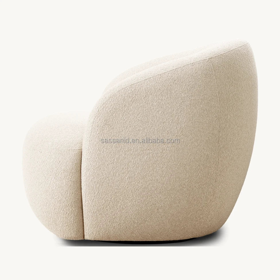 Luisa Swivel Chair – Barrelback Bouclé Statement Piece | 1601378721088