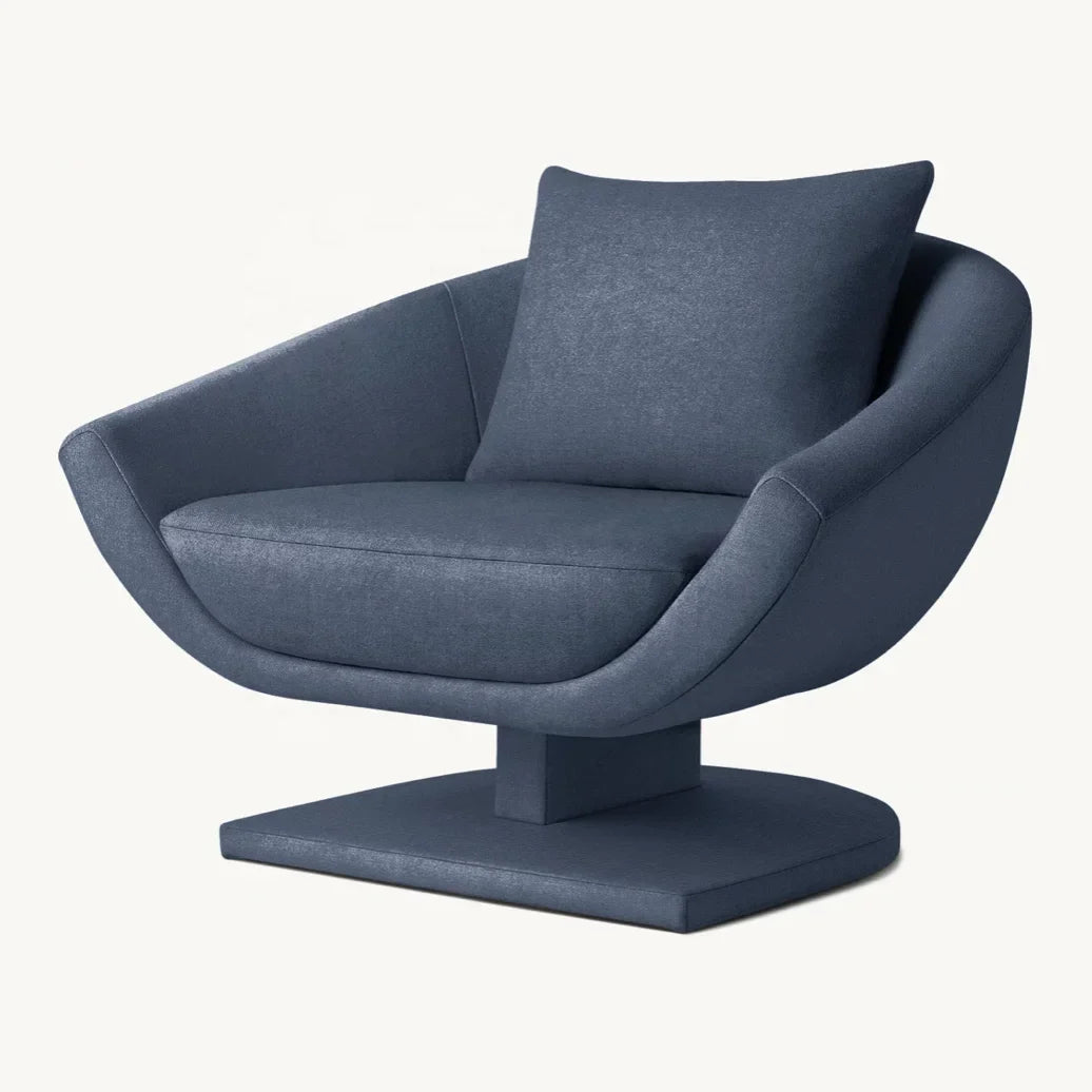 Lounge Chair Shell-like Silhouette – Fully Upholstered Fabric Modern Statement Piece