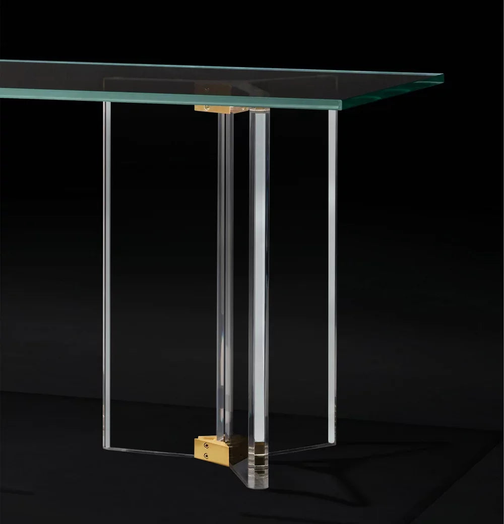 Rectangular Dining Table – Postmodern Acrylic and Solid Oak – Lazio | 1601224593426