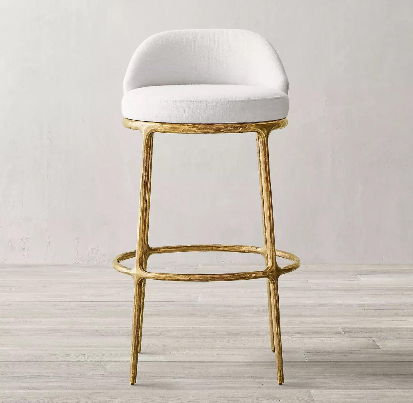 Hand Forged Stool – Vintage Performance Fabric & Oak Statement | 1600557464003