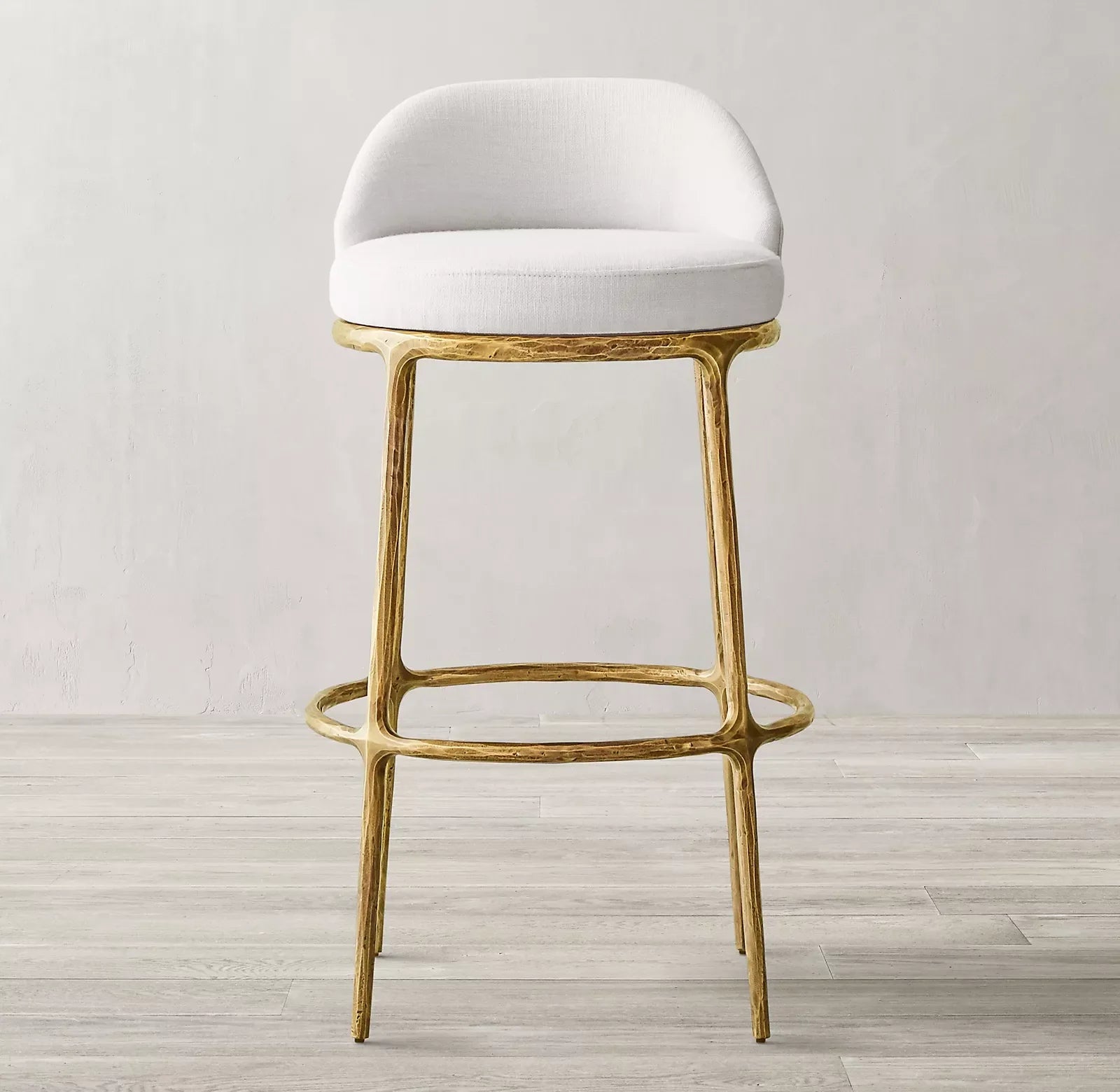Hand Forged Stool – Vintage Performance Fabric & Oak Statement | 1600557464003