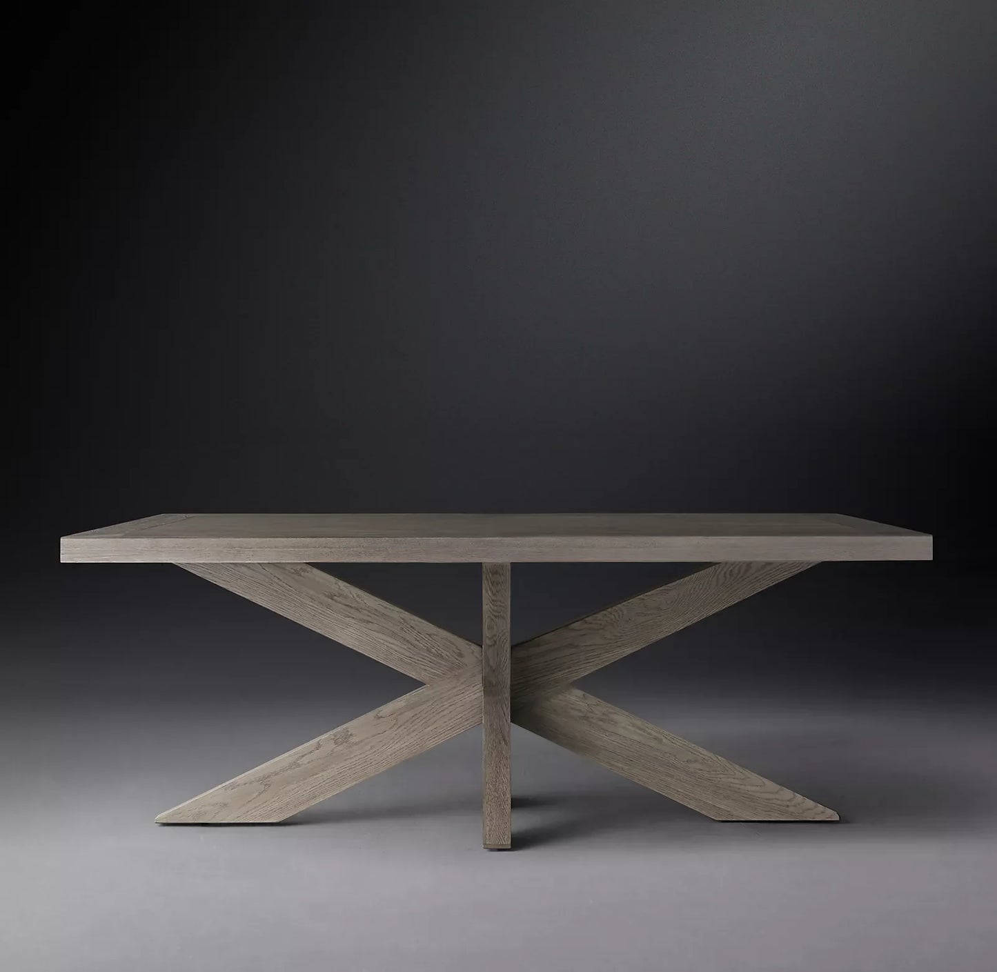 Rectangular Dining Table – X-base Solid Wood – French Art Deco Statement Piece