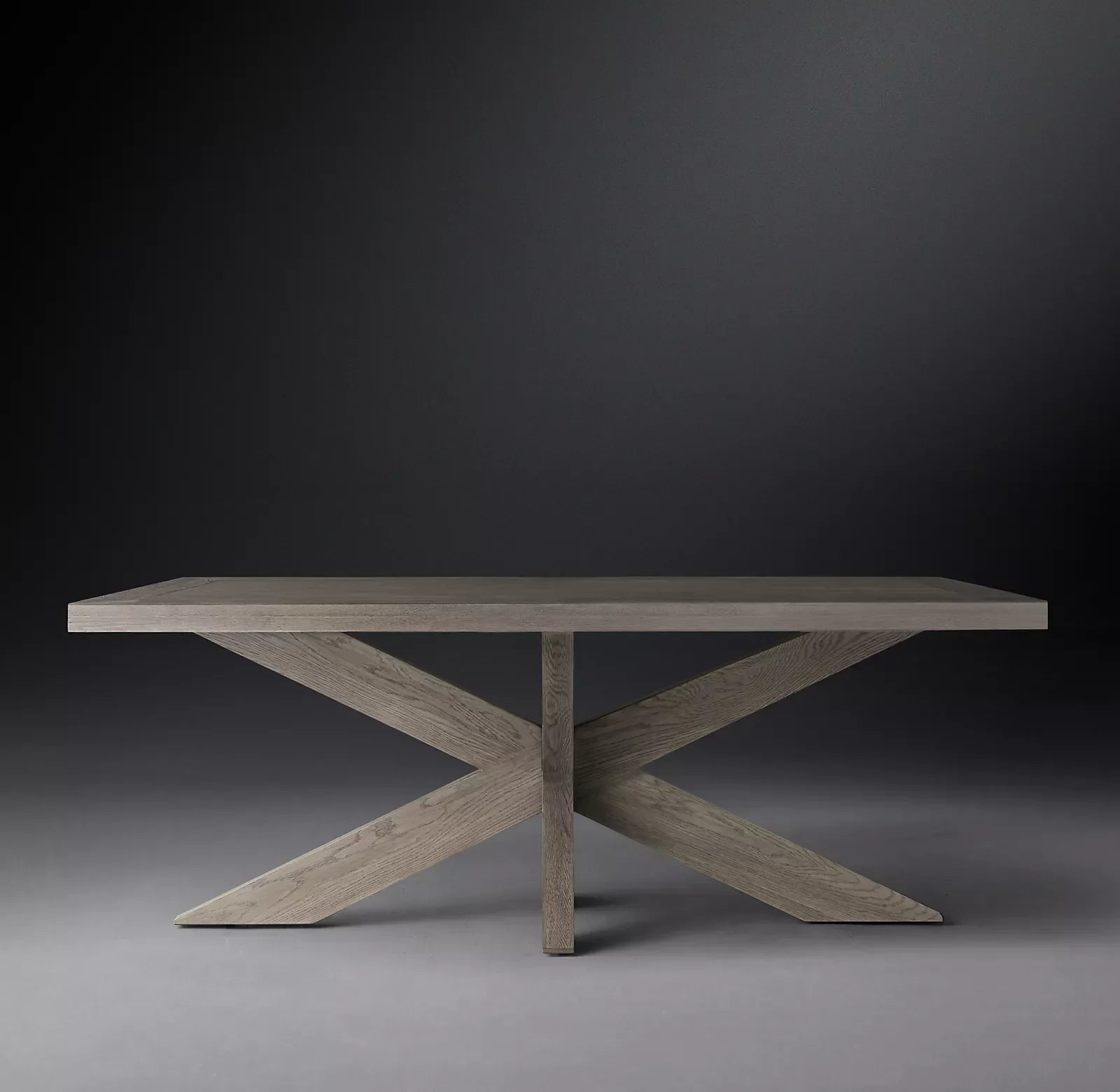 Rectangular Dining Table – X-base Solid Wood – French Art Deco Statement Piece
