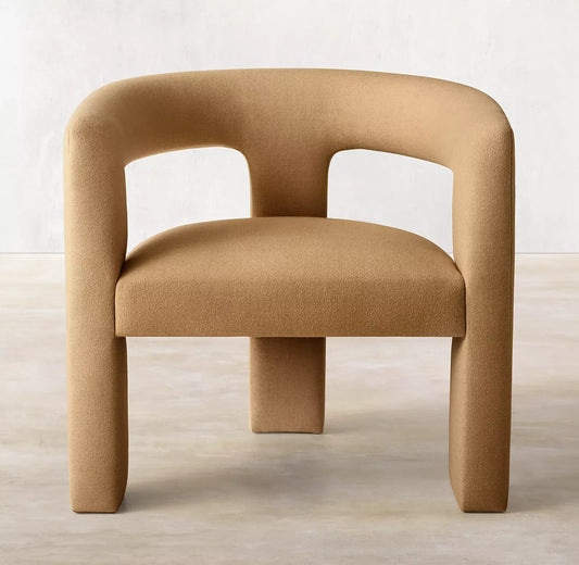 Lounge Chair – Open-Back Performance Fabric Ines Modern Statement Piece