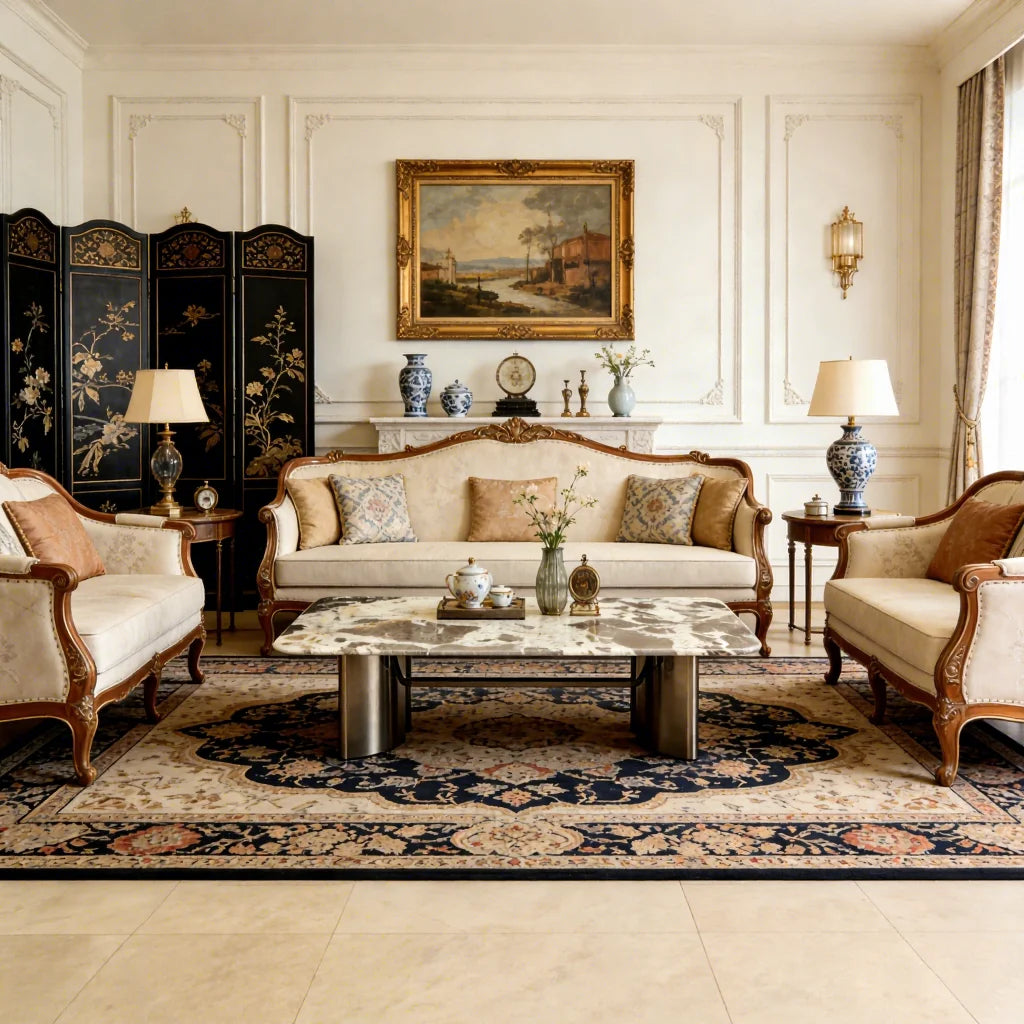 Modern Minimalist Marble Top Metal Base Coffee Table Elegant Luxury Italian Style for Villa