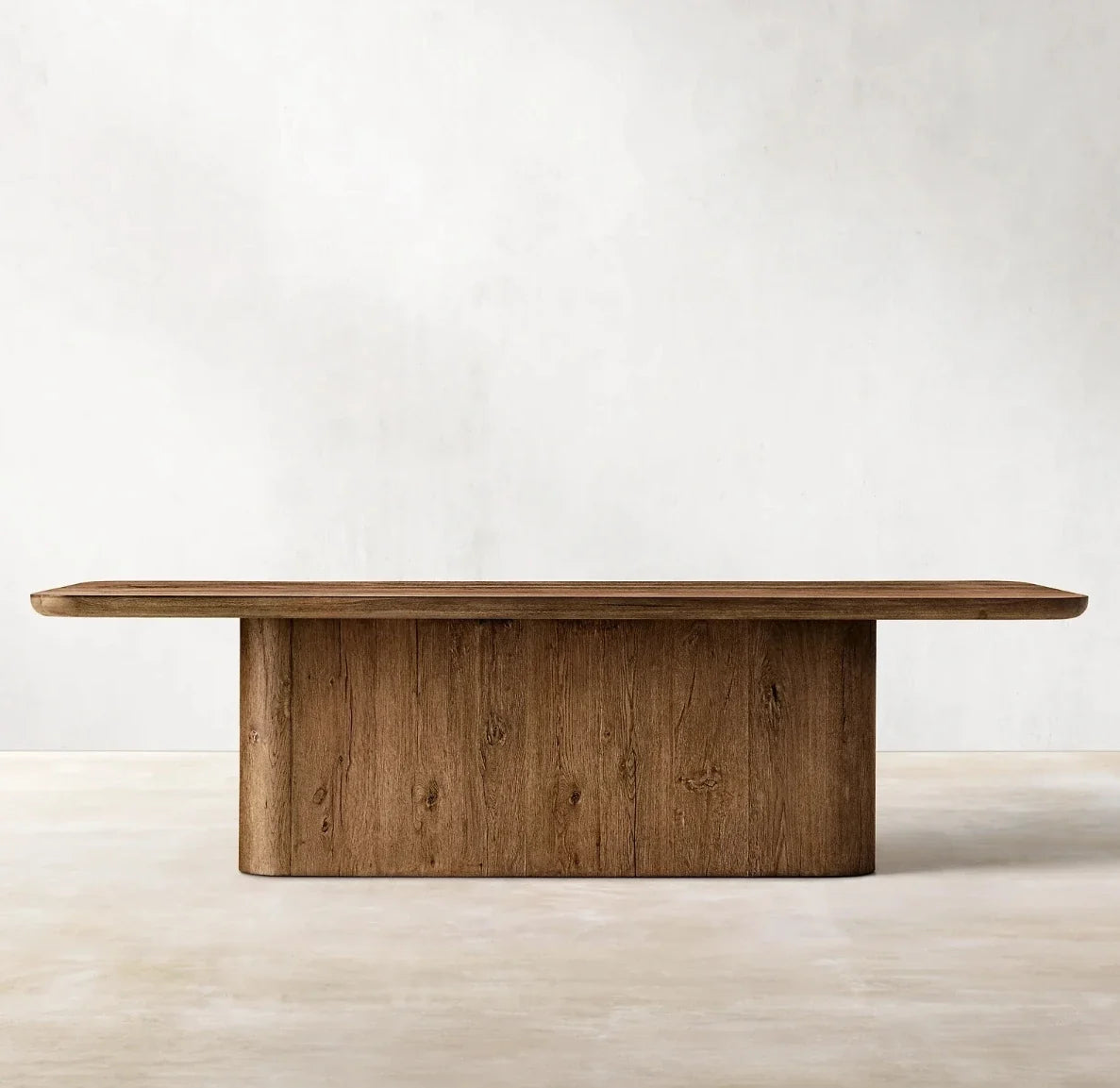Mid-Century Pedestal Dining Table – Solid Oak Statement Piece