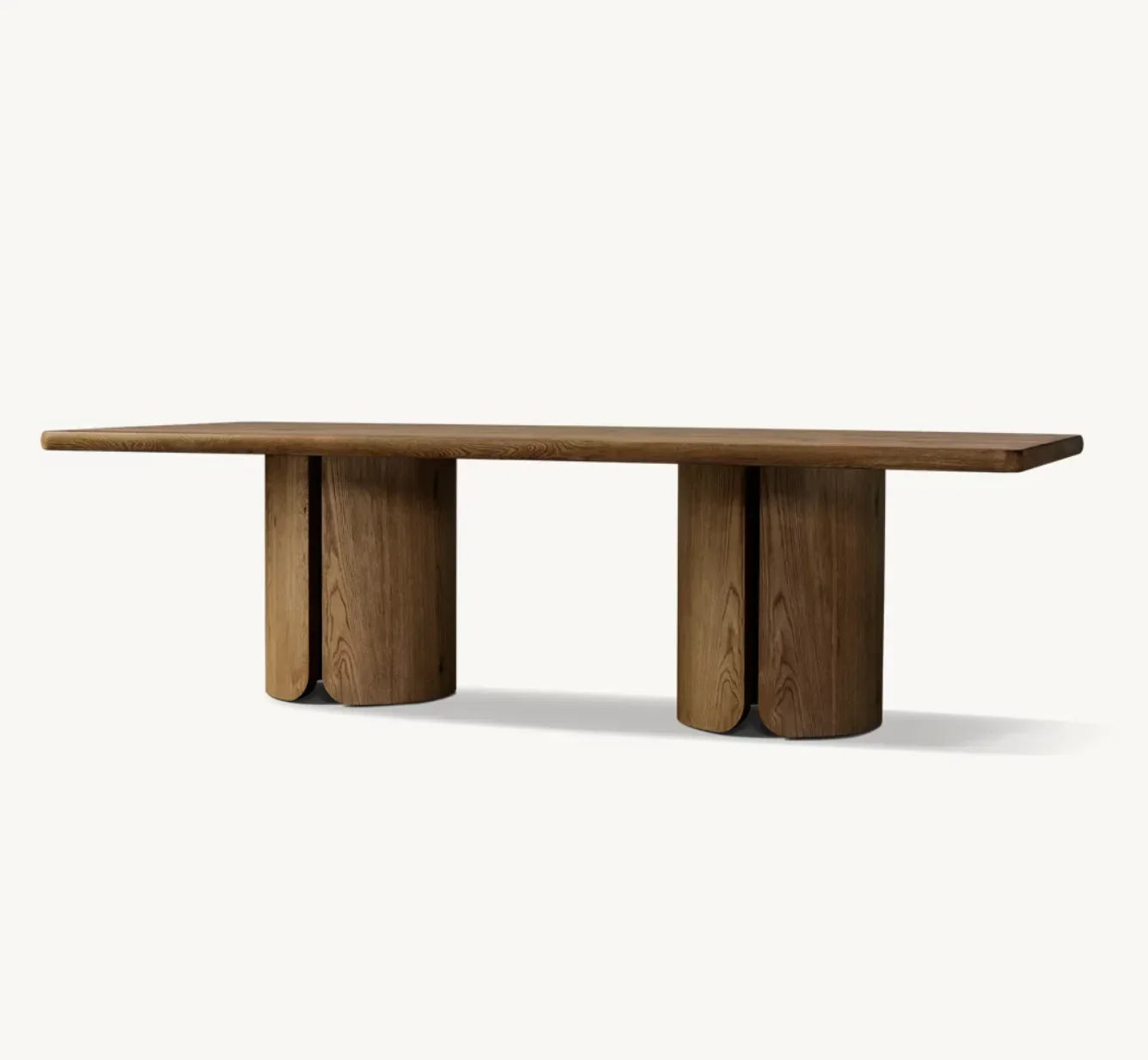 Madera Rectangular Dining Table – Handcrafted Solid Oak Modernist Design by Re Home – Architectural Statement Piece