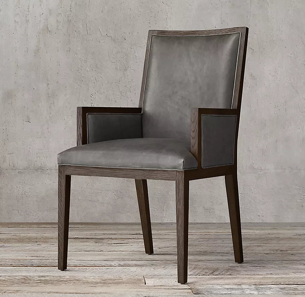 Mid-Century Dining Chair – Solid Oak & Berkshire Leather Statement Piece