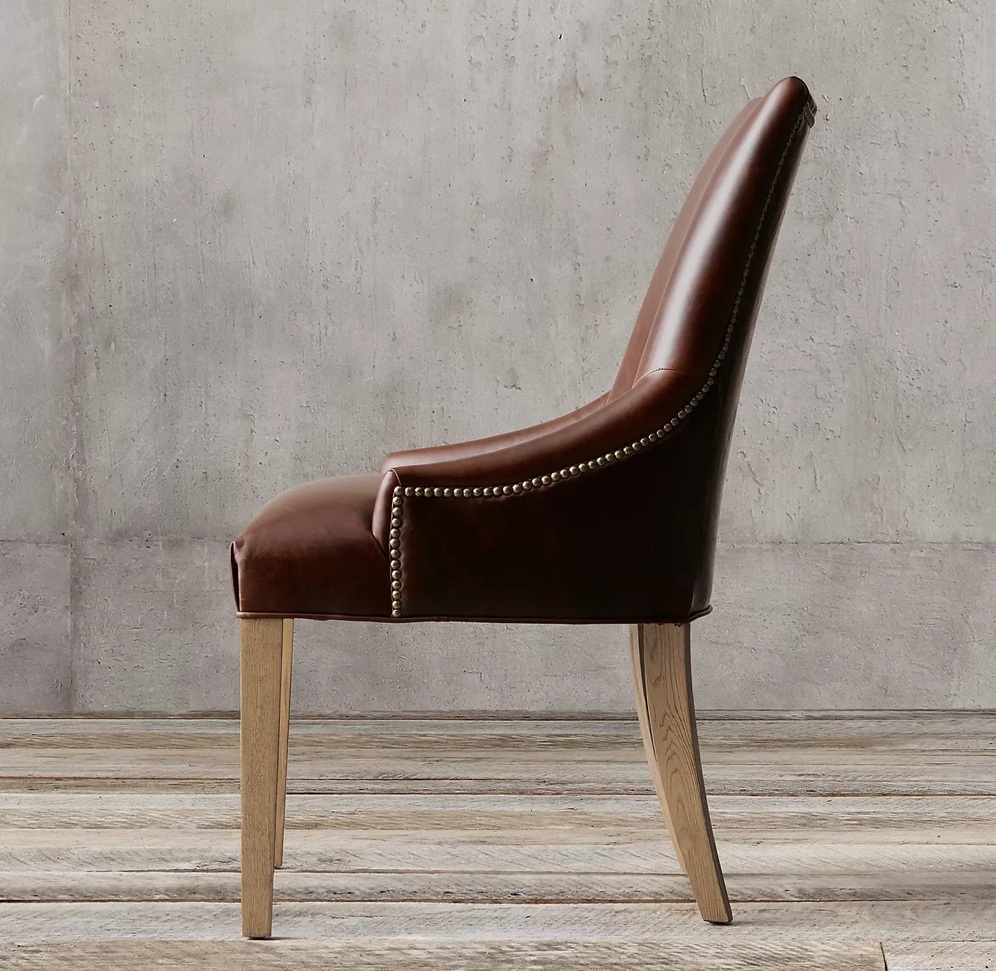 Martine Leather Dining Armchair by Re Home – French Design Classic Oak