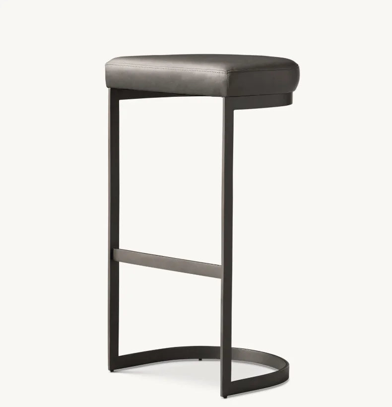 Italian Designer Bar Stool – Polished Stainless Steel Luxury Counter Stool