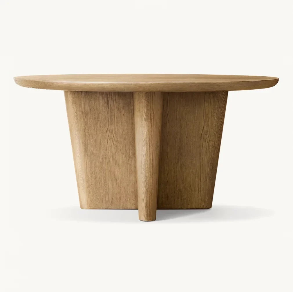 Dalia Round Dining Table – Mid-century American White Oak Statement Piece