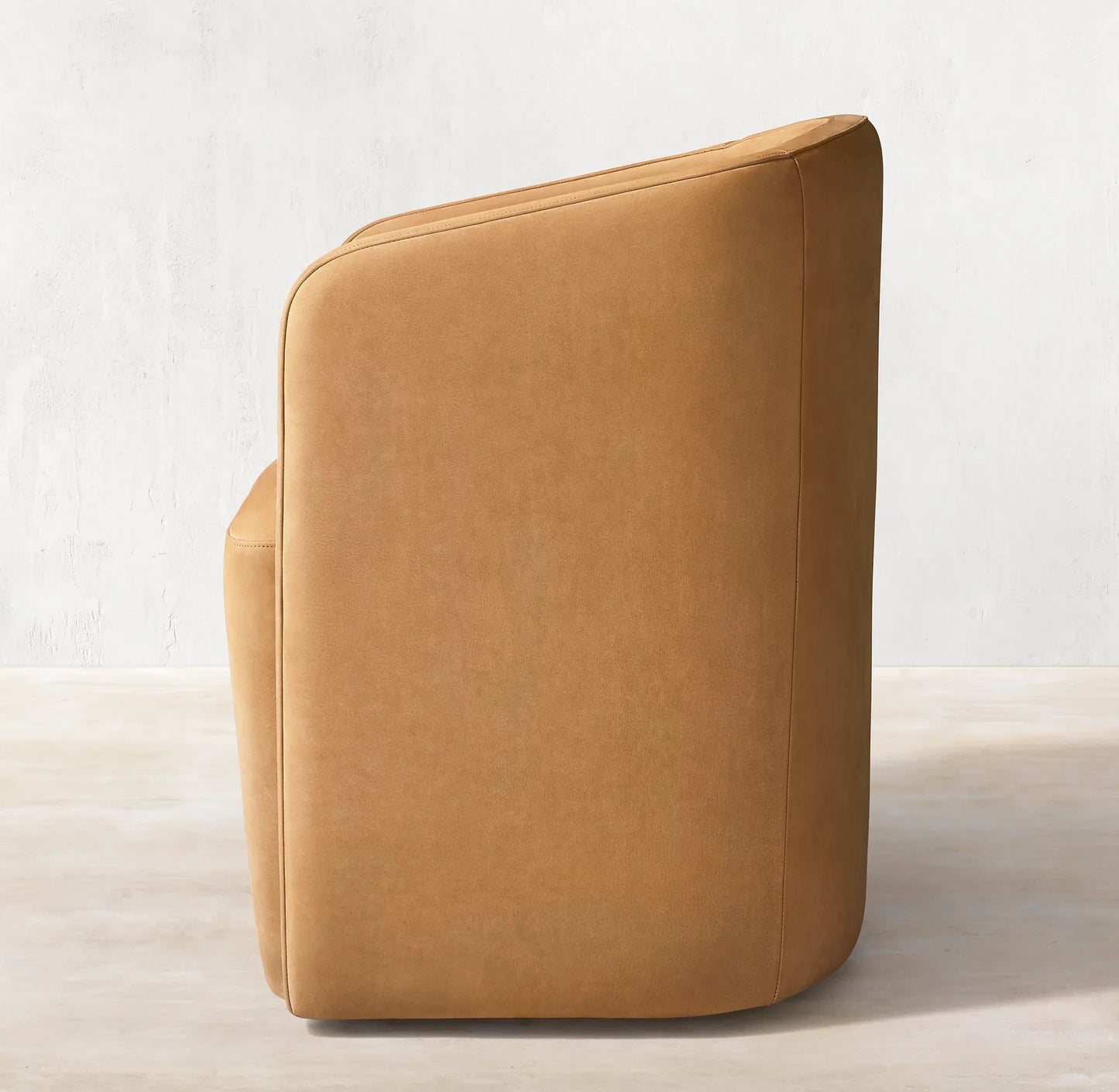 Modern Barrelback Dining Chair 24" – Leather Upholstered Contemporary Seat – Luxury Furniture