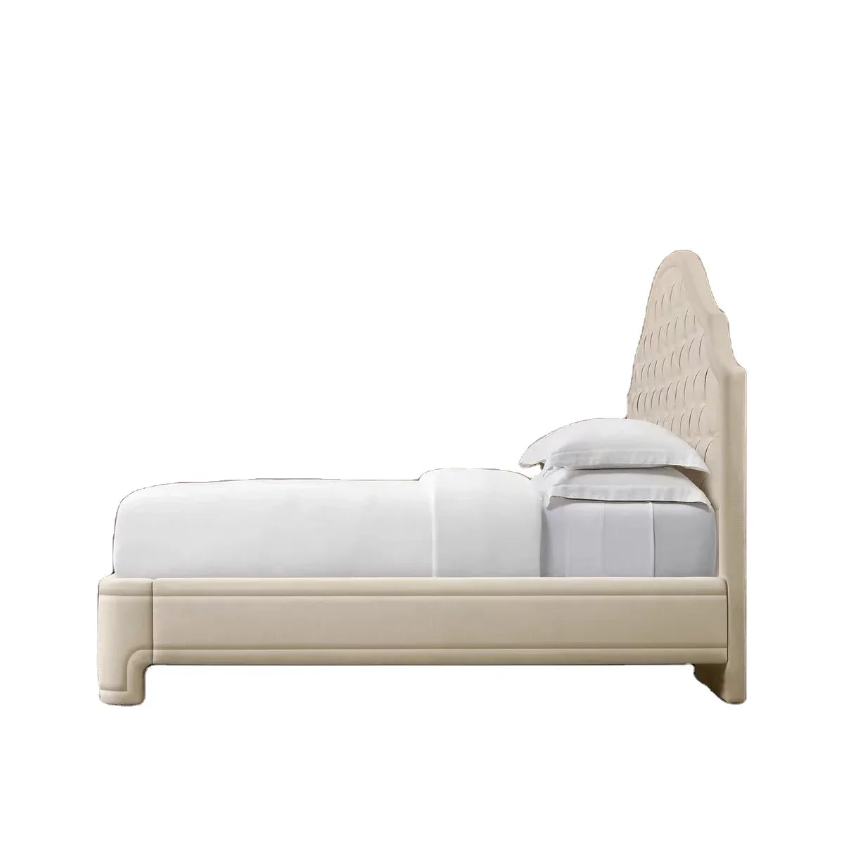 Upholstered Velvet Bed – Modern Retro Design Statement Piece | 026
