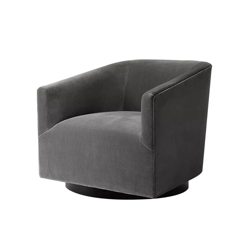 Shelter Arm Swivel Chair – Performance Fabric Midcentury Italian Designer Lounge Piece | 1600339623489