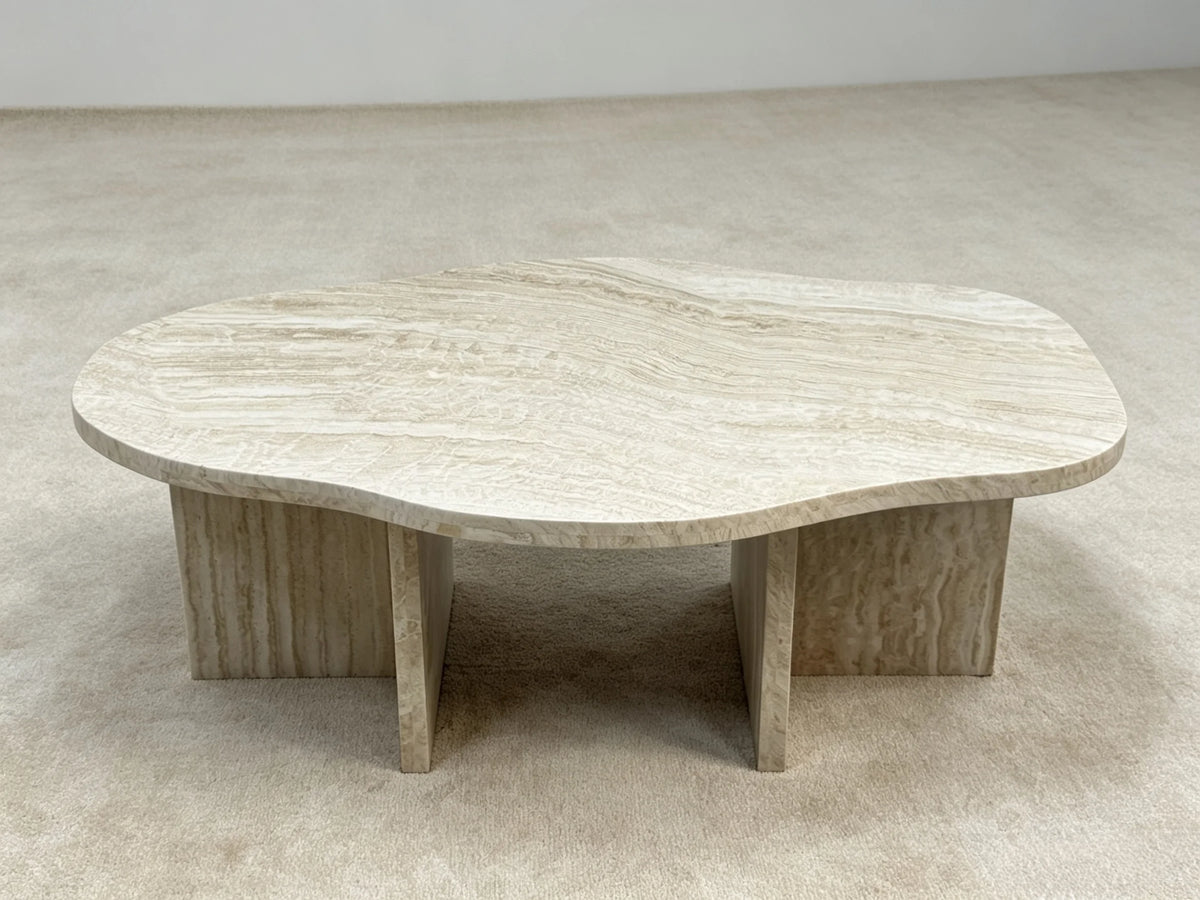 Luxury Cloud Travertine Coffee Table Irregular Minimalist Italian Style