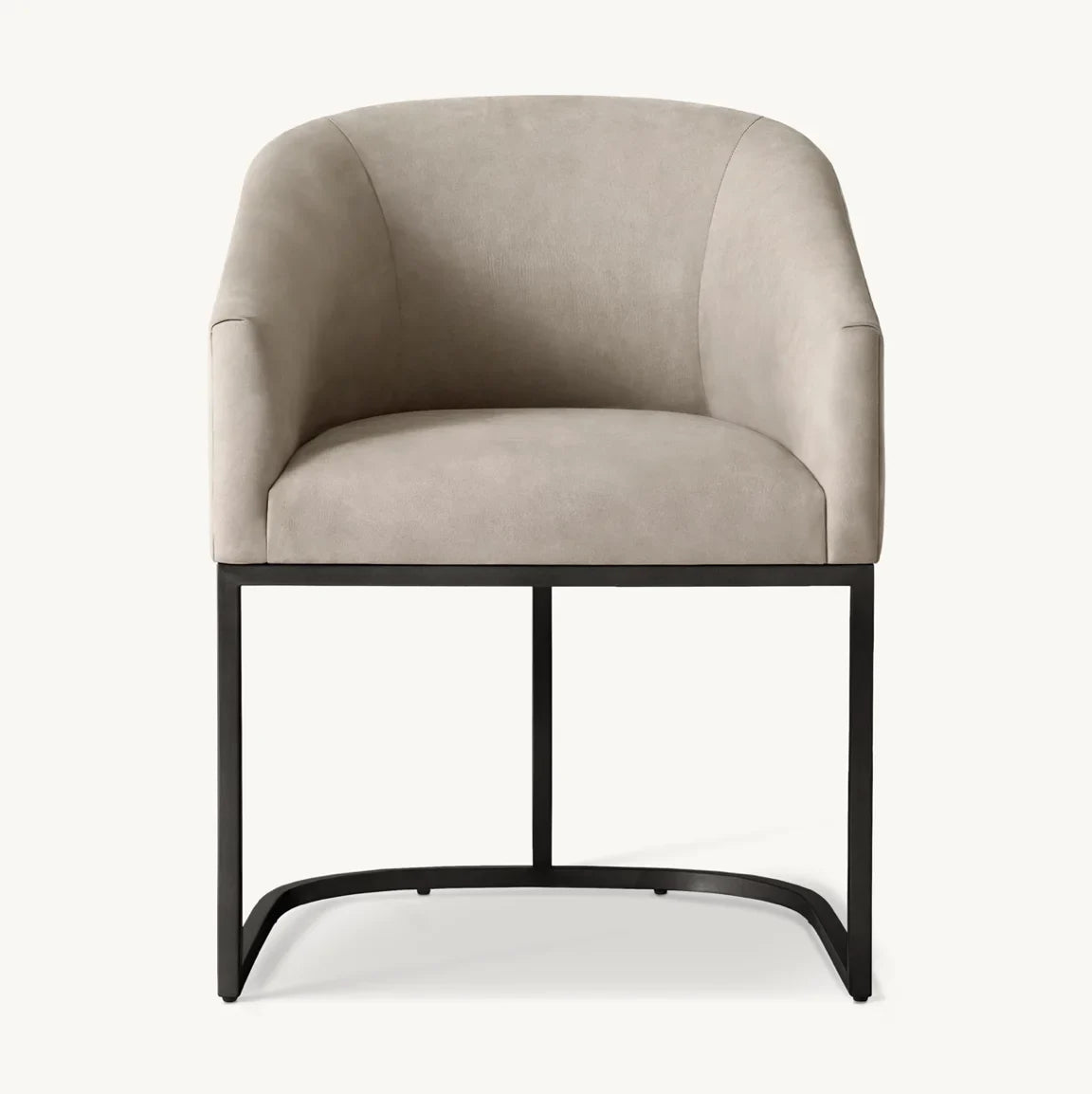 Emery Barrelback Slope Arm Dining Armchair – Midcentury Modern Leather Statement Piece