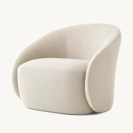 Italian Minimalist Lounge Chair – Sculptural Bouclé Statement Piece