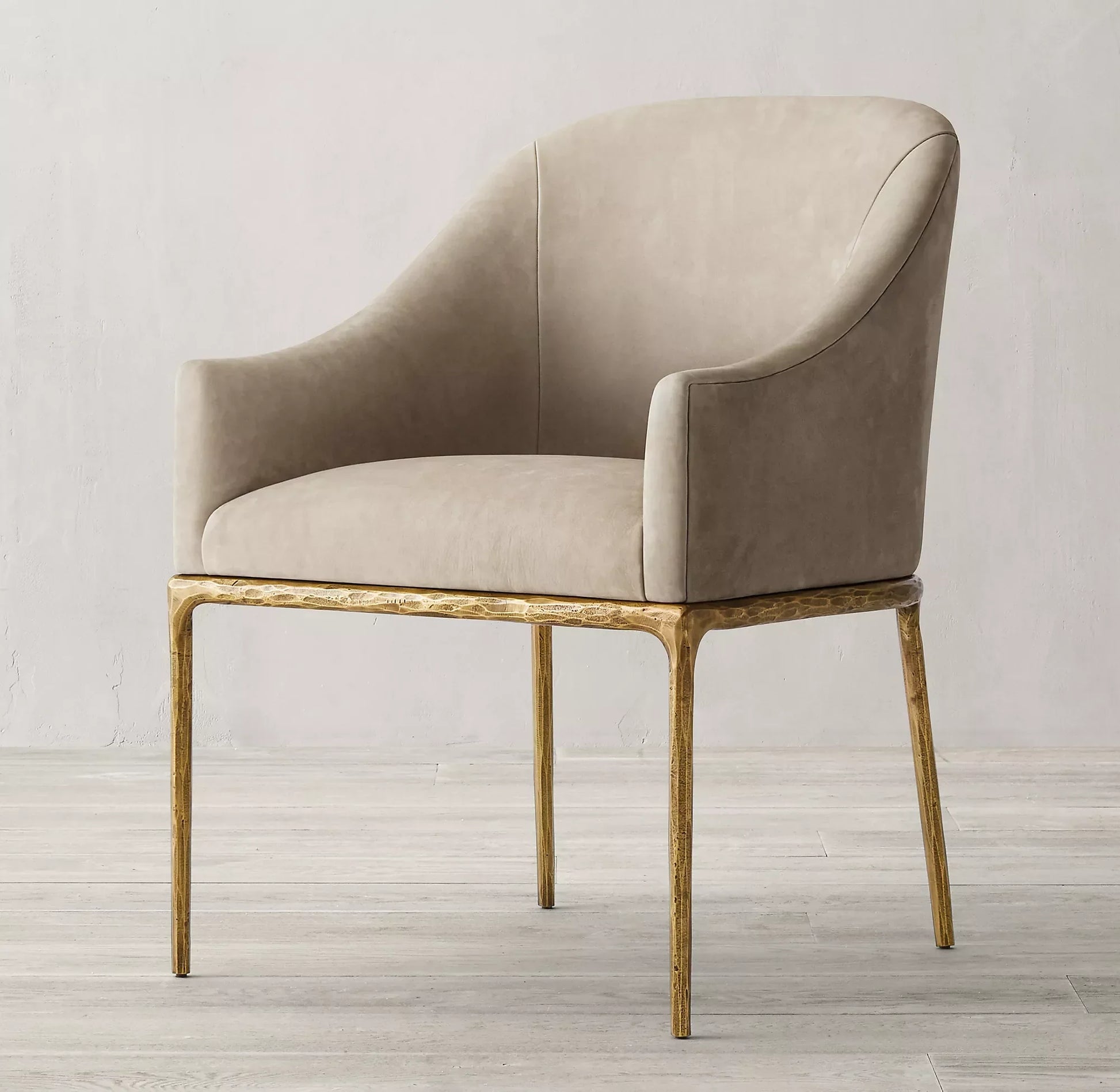 Barrel Back Dining Chair – Forged Metal Leather European Luxury Statement Piece