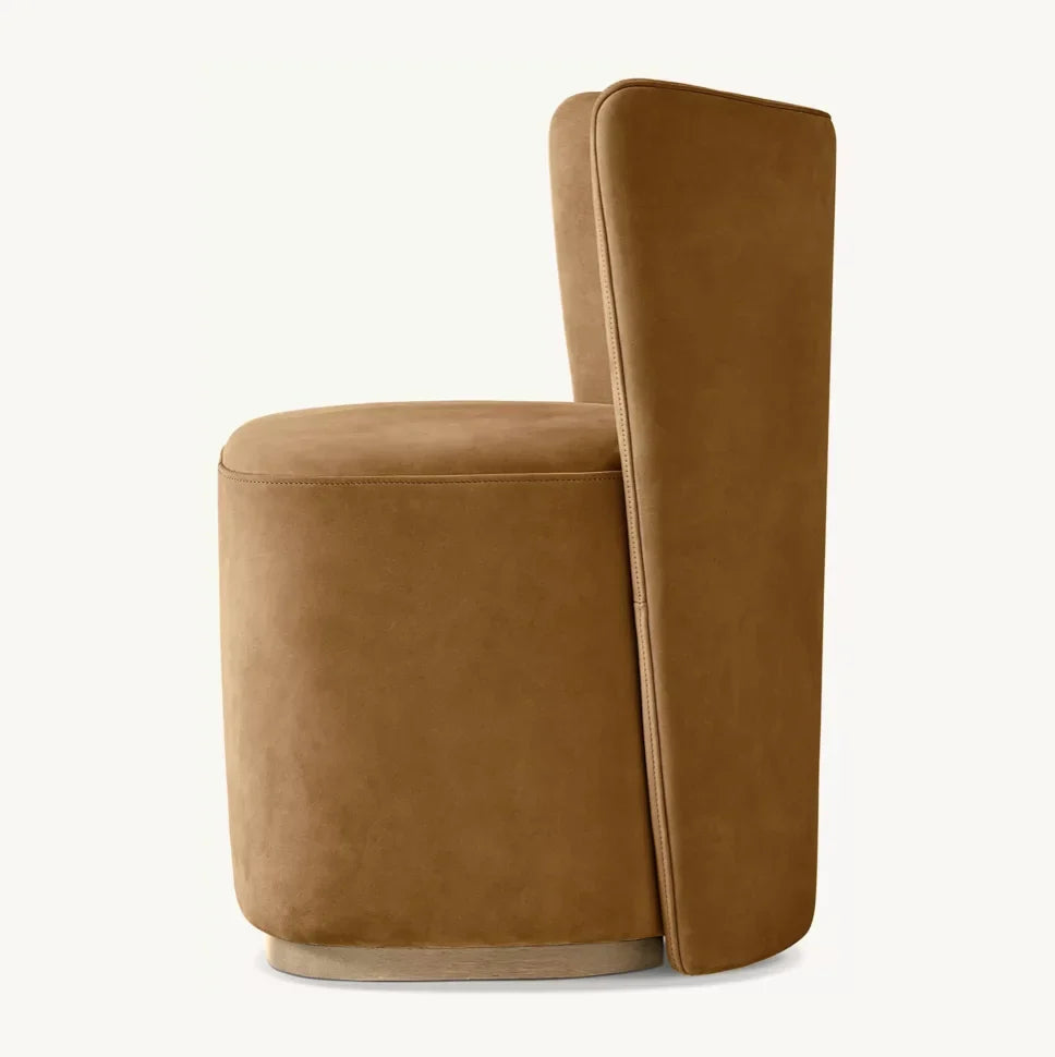 Midcentury Wing Back Dining Chair – Sculptural Performance Fabric & Oak Statement
