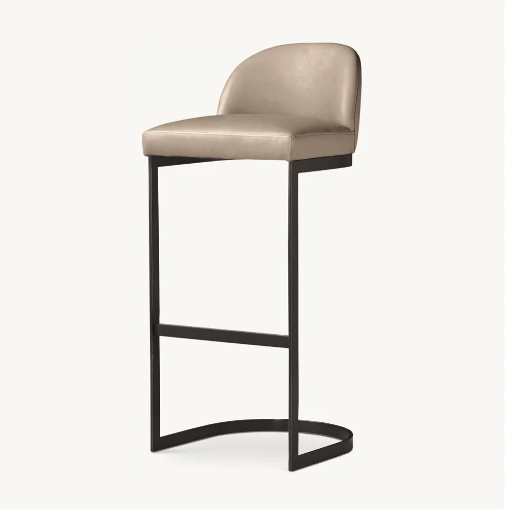 Modern Design Horseshoe Base Stool – Polished Chrome Luxury Bar & Counter Stool