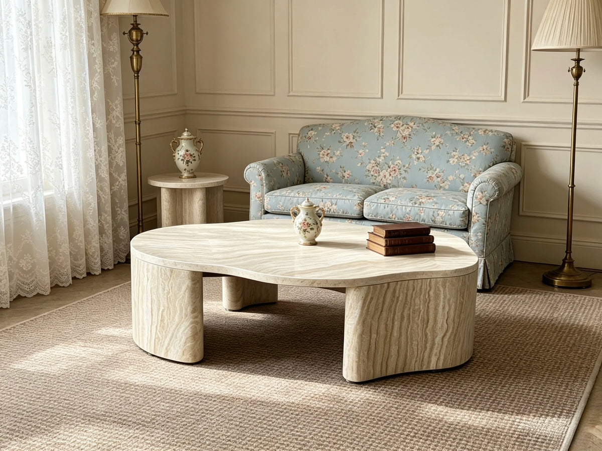 Luxury Geometric Marble Coffee Table Modern Italian Style for Villa