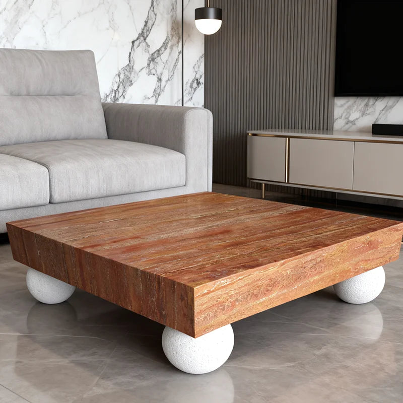 Luxury Square Marble Coffee Table Modern Italian Style for Villa