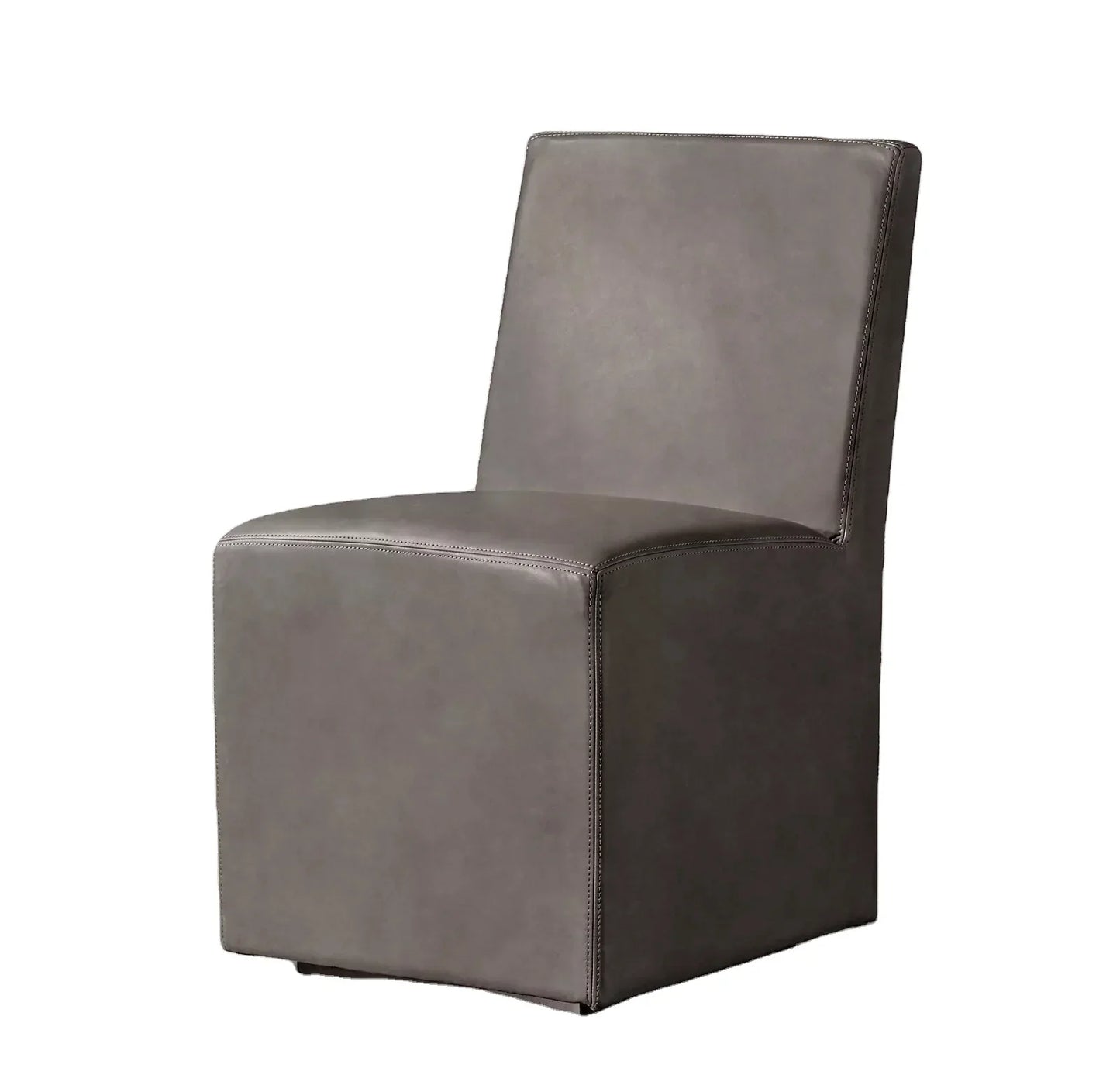 Dining Side Chair 18"W x 24"D x 33"H – Midcentury Geometric Leather and Solid Oak Ellis Statement Piece | 102193256937
