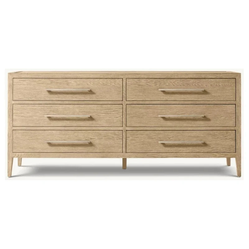 9-Drawer Sideboard 71-inch French Antique Solid Birch Wood Statement Piece