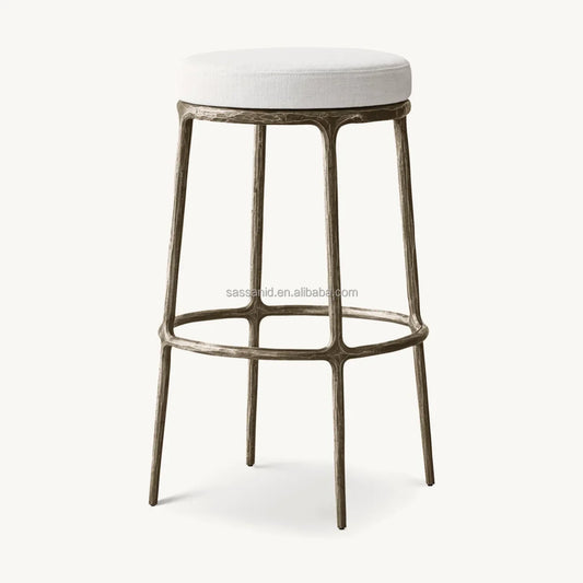 Thadeus Backless Swivel Bar Stool – Hand Forged Metal Statement Piece