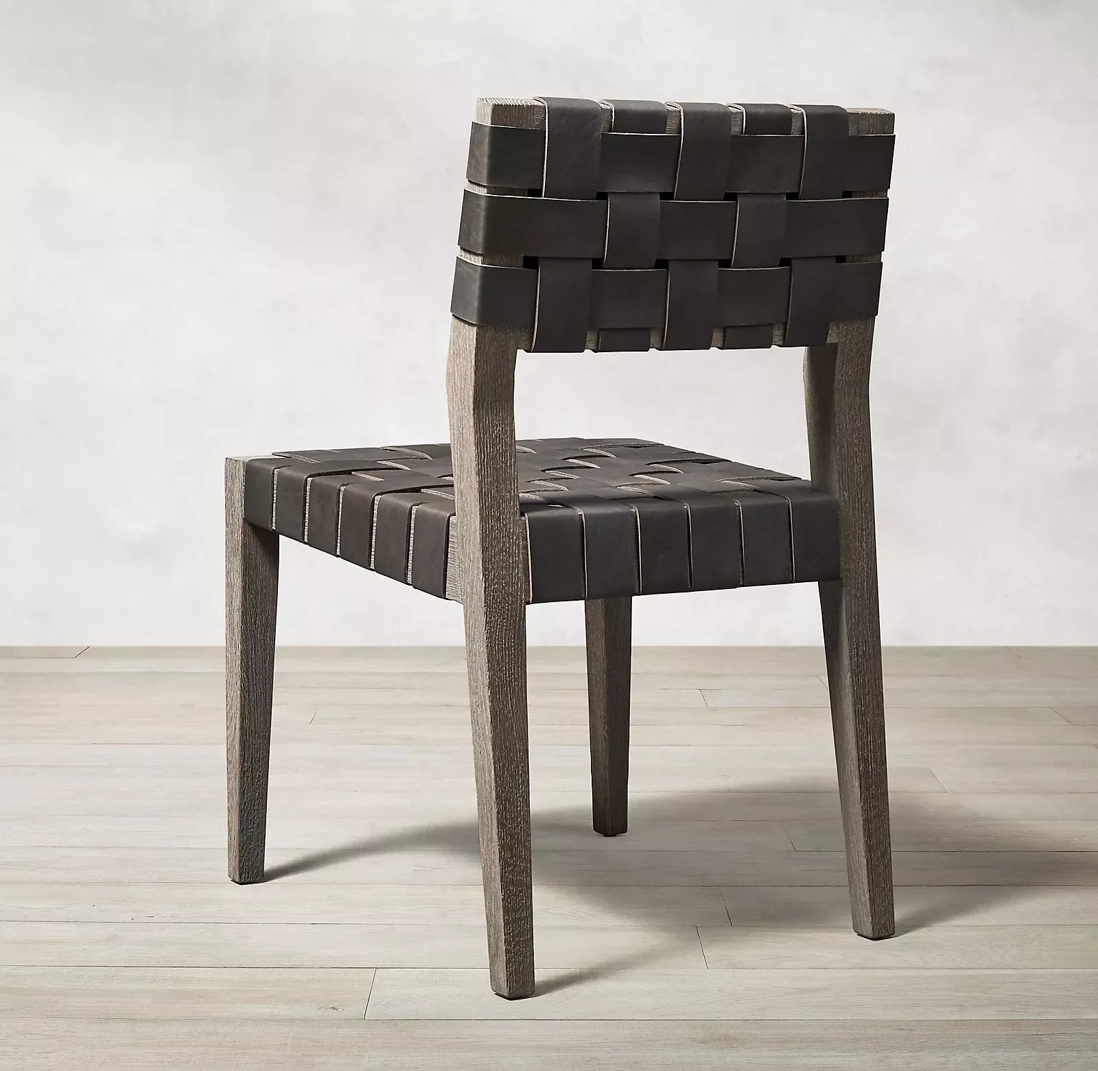 Dining Chair – Minimalist Solid Oak Frame with Leather Upholstery Midcentury