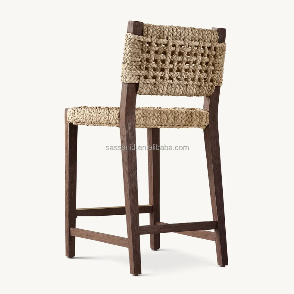 Counter Stool Modern Rustic – Solid Oak & Fabric Andy Designer Furniture