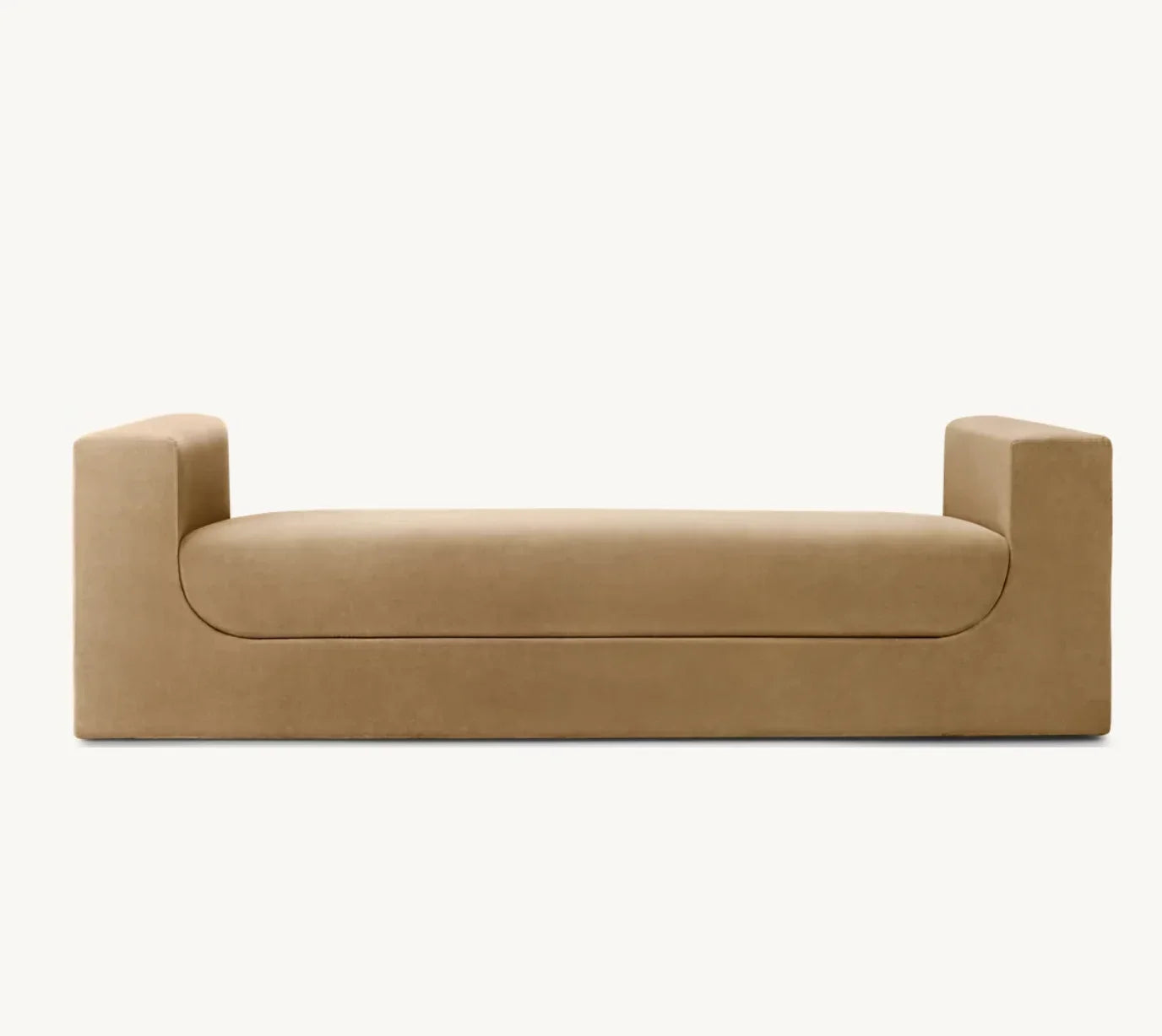 Sculpture Bench with Postmodernist Silhouette – Velvet Upholstery by Italian Design