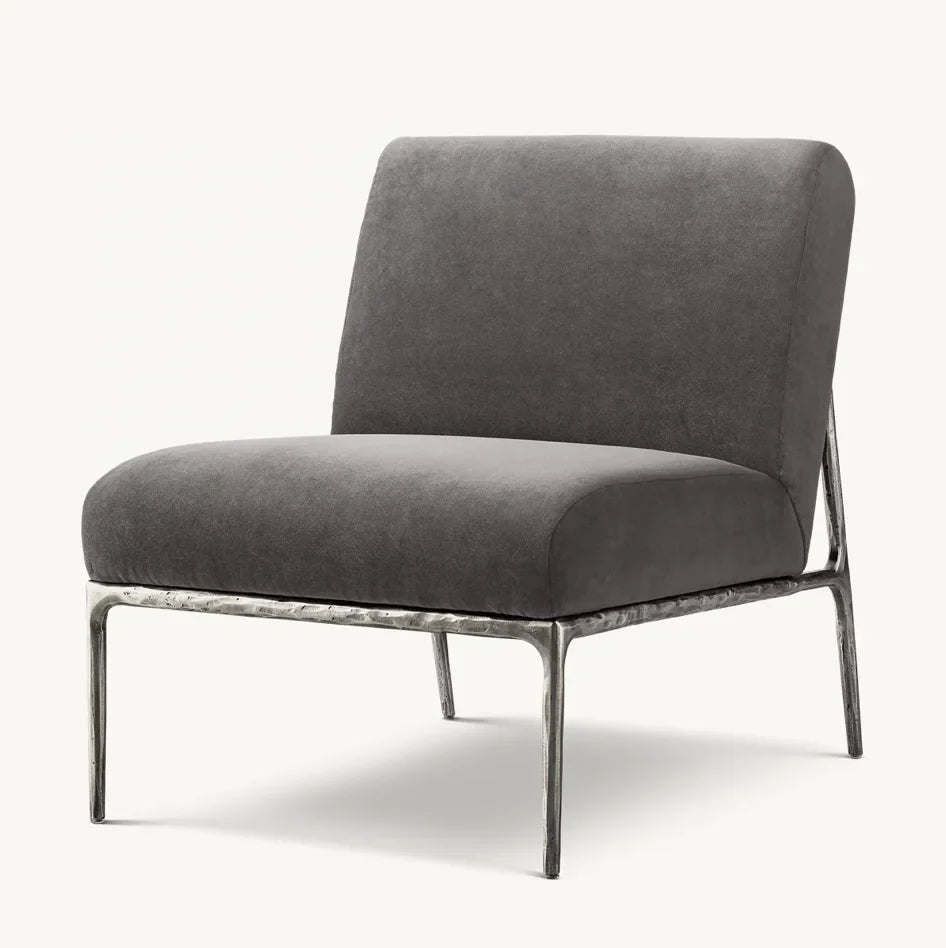 Armless Chair – Geometric Solid Oak – Midcentury Statement Piece | 1600969874233