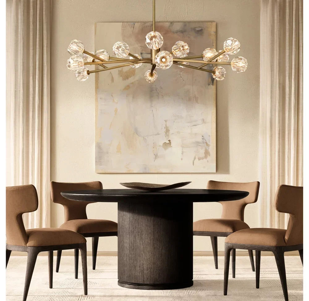 Round Dining Table 60" – Mid-Century Brushed Oak – Solid Wood | 1600934229981