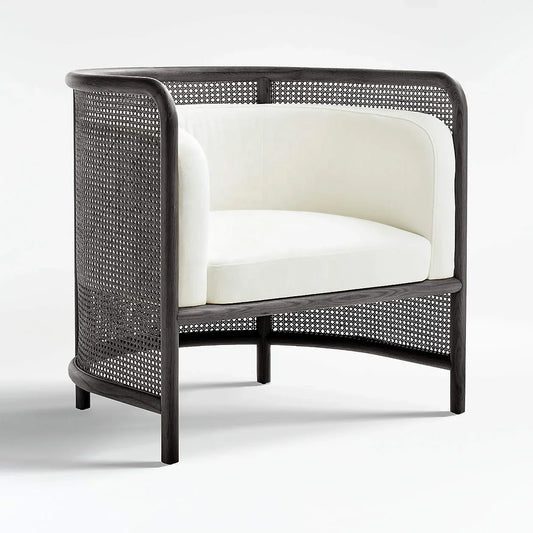 Accent Chair – Cane Detailing – Solid Oak – Lugano – Modern Contemporary Seating