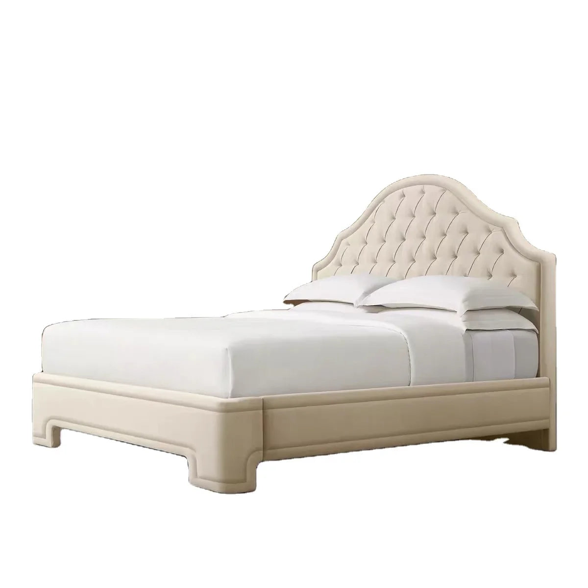 Upholstered Velvet Bed – Modern Retro Design Statement Piece | 026