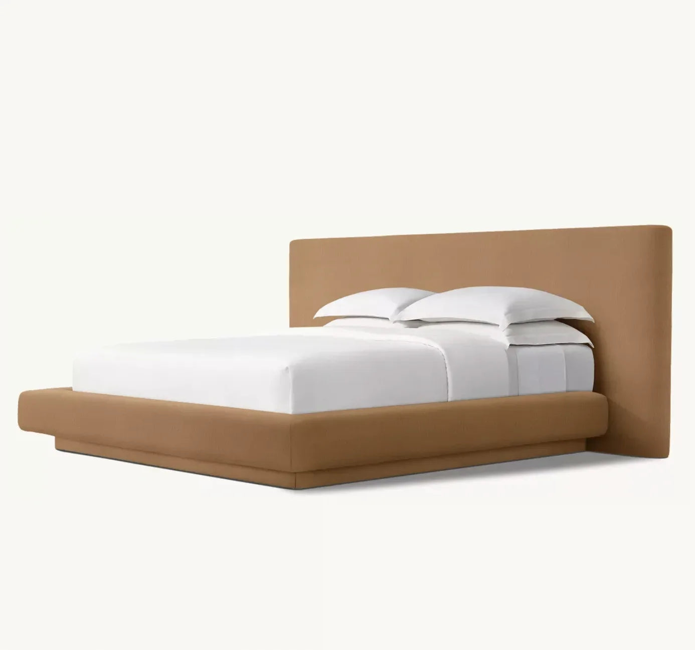 Mulholland Extended Upholstered Panel Bed – Fabric Sculptural Piece | 1601293685229