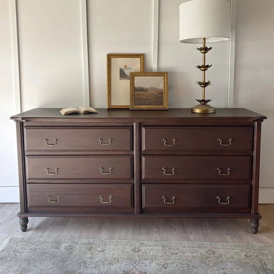 6 Drawer Dresser – French Retro American Country Birch Statement 68"
