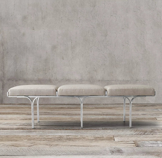 Tufted Bedroom Bench 168cm – Berkshire Leather Oak Statement Piece