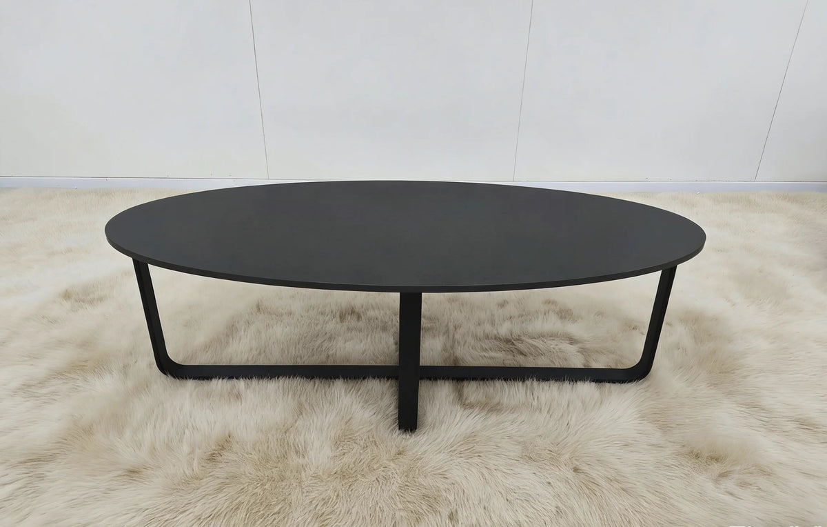Luxury Black Marble Coffee Table Modern Minimalist Italian Style for Villa
